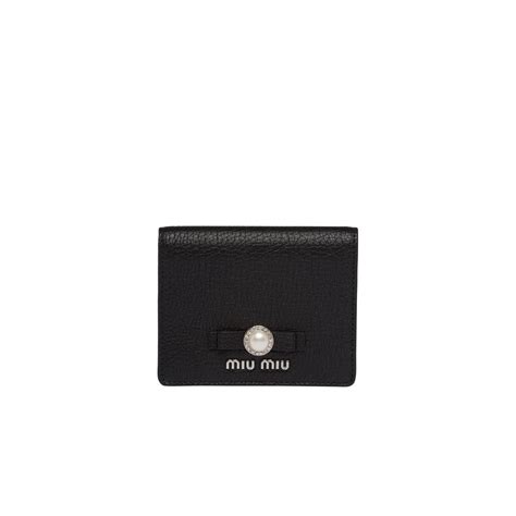 Small Madras leather wallet Black 